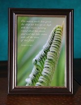 Bible Scripture Picture Print In Frame &amp; Glass 5X7 New-Ezeikiel 31:4-Ver... - $9.95