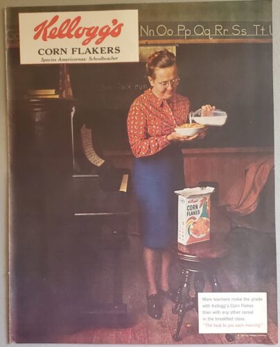 Kelloggs Corn Flakes Magazine Advertisement 1961 Schoolteacher Kellogg 6609