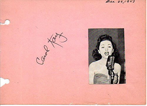 Primary image for Carol Kay Signed Autographed Vintage Autograph Album Page