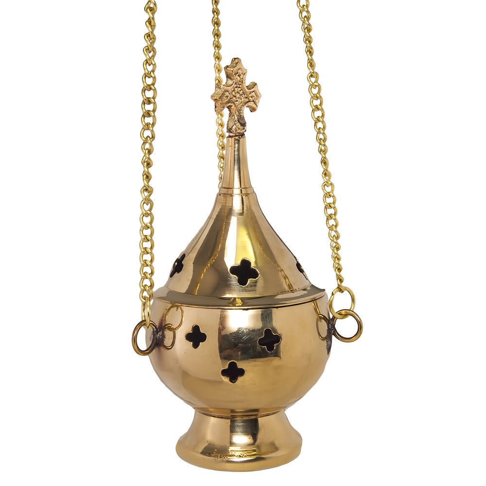 Brass Cooper Burners Hanging Censer Charcoal Incense Burner Three Chain ...