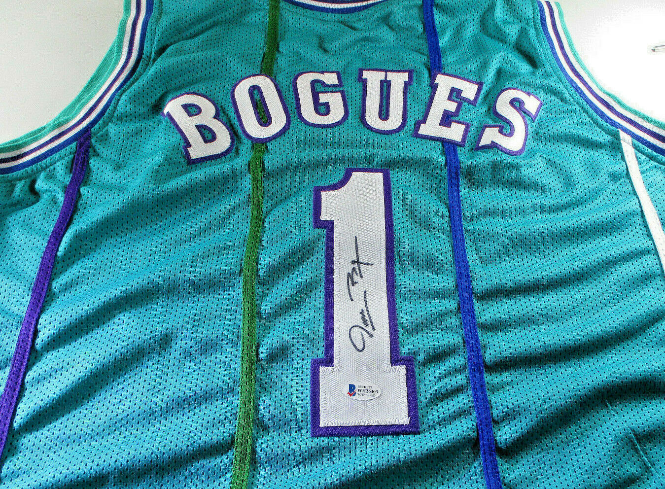 muggsy bogues charlotte hornets jersey