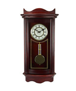 Bedford Clock Collection Weathered Chocolate Cherry Wood 25 Inch Wall Cl... - $163.59