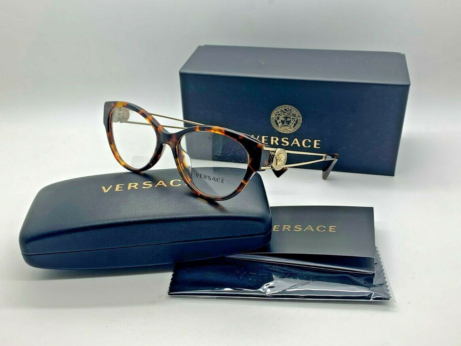 Versace Women Tortoise New Eyeglasses MOD 3254A 5148 54 Plastic