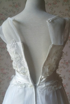 WHITE Lace Tutu High Waist Dress White Knee Length Wedding Flower Girl Dress NWT image 7