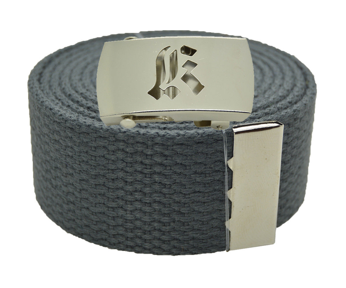 Military Canvas Web Belt With Metal Buckle color Fabric size 54/" LOT OF 2