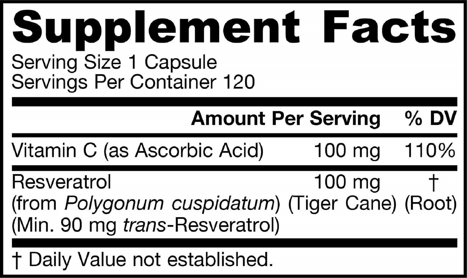 Jarrow Formulas Resveratrol, Supports Cardiovascular Function, 100 mg, 120