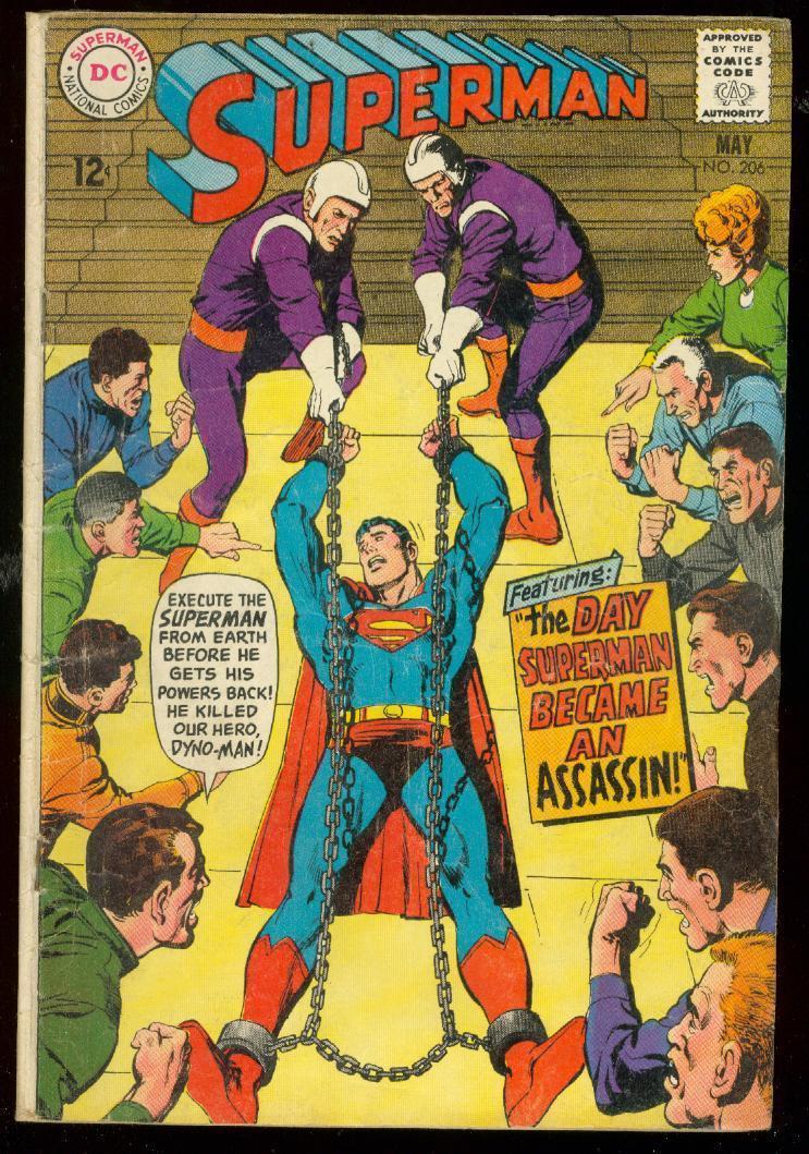 SUPERMAN #206 1968-DC COMIC-EXECUTION COVER-NEAL ADAMS G - Comics ...