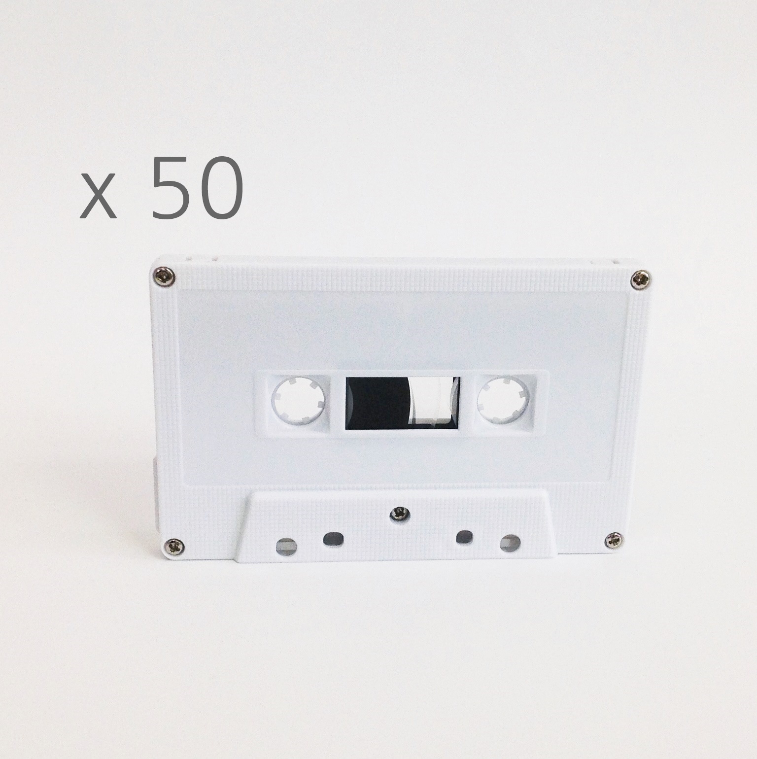 x 50 ea Bulk Pack C60 White Shell Blank Cassette Tape fine quality