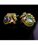 Har earrings / Dragon clip on set / Lava glass earrings / Vintage signed... - $455.00