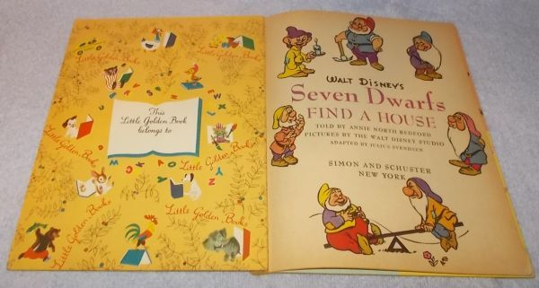 Little Golden Book Walt Disney's Seven Dwarfs Find a House D67 1952 D ...