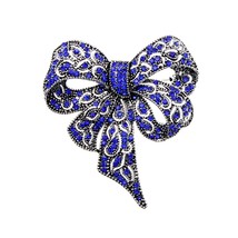 Rhinestone Bow Brooches Women Brooch Pin New Fashion Office Party Jewelr... - $5.99