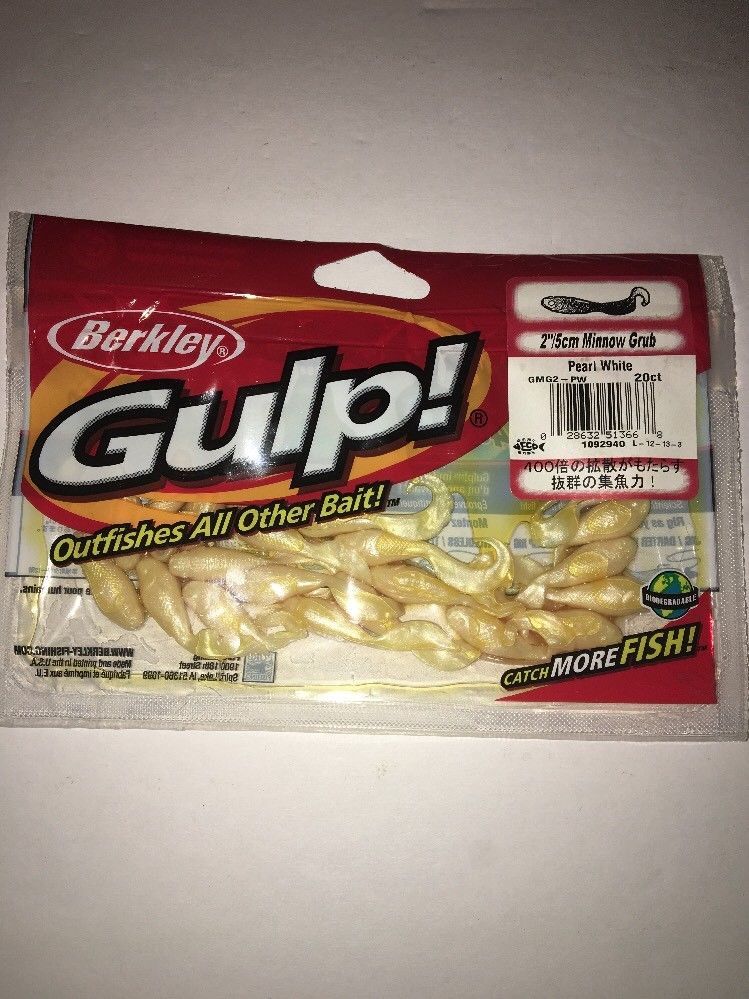 BERKLEY GULP - Pearl White 20//Ct Pack 2/" Minnow Grub