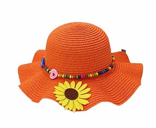 PANDA SUPERSTORE Beautiful Summer Straw Beach Sunflower Orange Girl Hat
