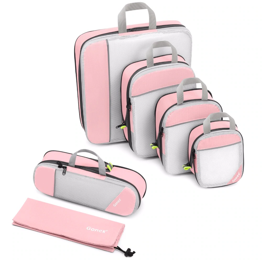 Gonex Travel Storage Bag 19inch Suitcase Luggage Organizer Set Hanging - Pink
