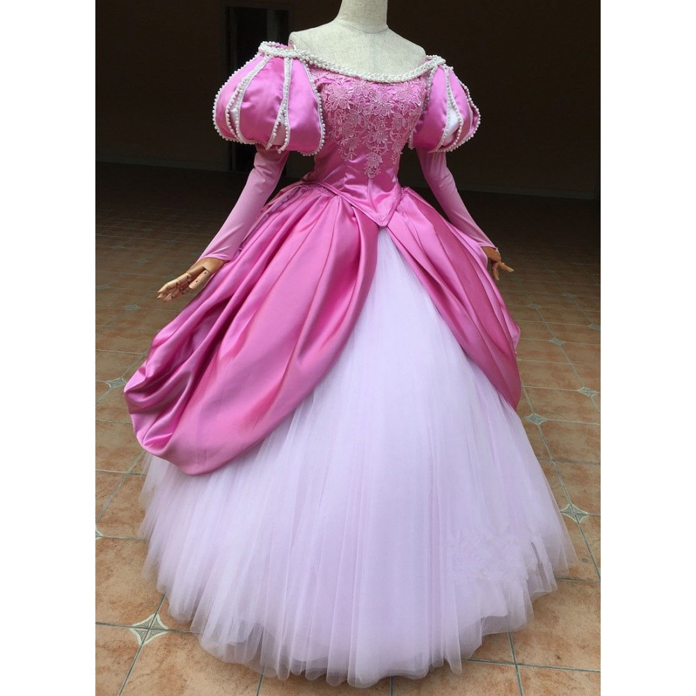 Princess Ariel Dress Costume Pink Gown for Adults - Women