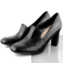Franco Sarto FRESCO Black Genuine Leather Loafer Pumps, Size 7.5M, Pre-owned - $35.00
