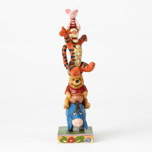 Jim Shore Eeyore, Pooh, Tigger & Piglet Stacked Figurine "Built by Friendship"