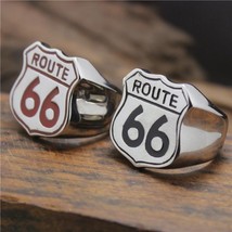 2015 cool 316l stainless steel cool black red route 66 american style biekr ring thumb200