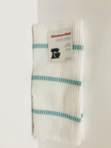 KitchenAid 2 Pack Kitchen Towels, White/Aqua NWT - $19.99