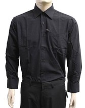 NEW DESIRE COLLECTION MEN'S CLASSIC LONG SLEEVE BUTTON UP DRESS SHIRT BLACK image 1