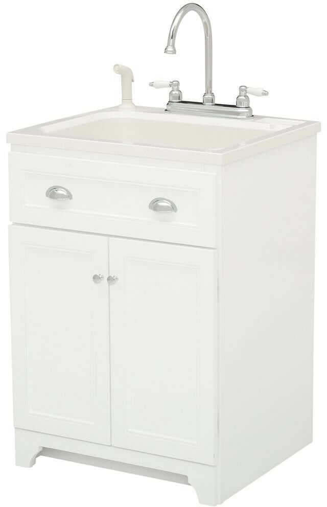 Foremost Laundry Vanity Utility Sink 24 in. SelfRimming Side Sprayer