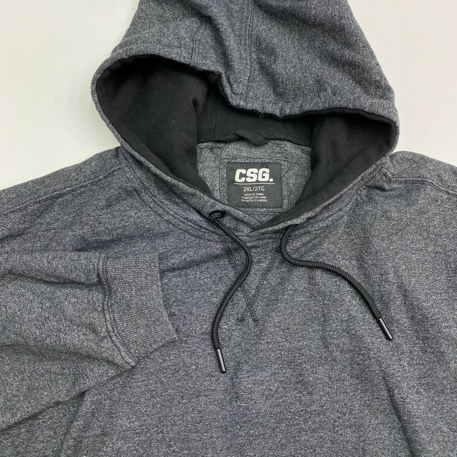 CSG Hoodie Mens XXL Gray Pocket Front Long Sleeve Casual - Sweaters