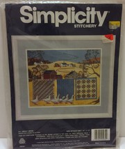 VTG NIP Simplicity Stitchery All About Geese 14" x 11" Clothesline Crewel Town - $29.44