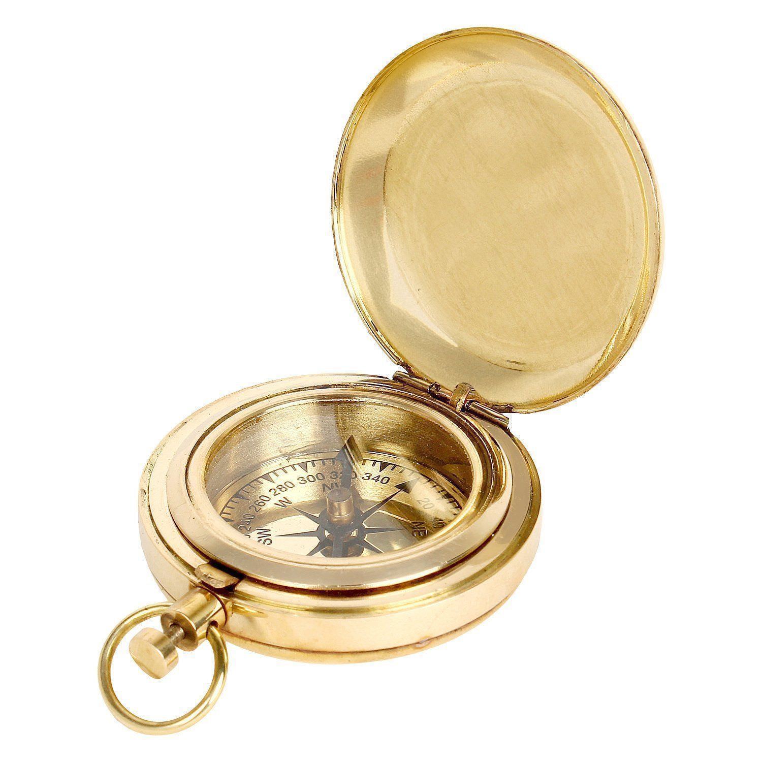 Nauticalmart Solid Brass Compass Pocket Watch Style Compasses 8695
