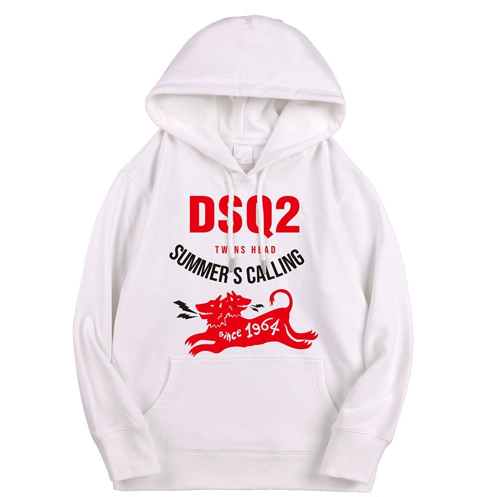 DSQ2 twins head calling printing letters warm thick round neck sweatshirt pullov - $142.21
