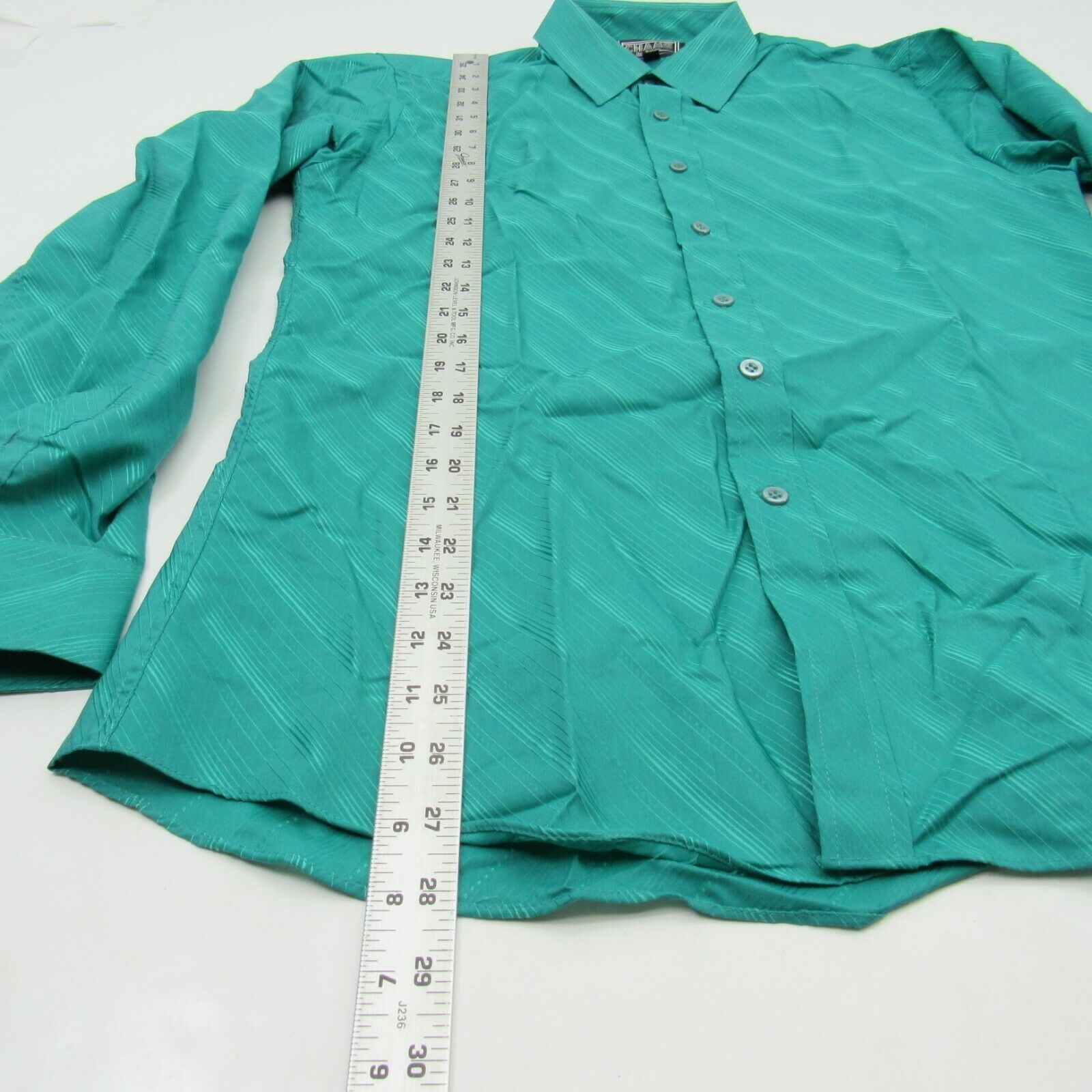 Vintage 70s Chams de Baron Green Button Front Shirt Disco Groovy Sz M ...