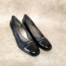 Naturalizer Womens  672N35 Size 7.5 Black  Leather Slip On 2&quot; Block Heels - $18.99