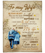 Romantic Quotes Love Old Couple Loving Custom Blanket Gift For Wife From... - $58.06+