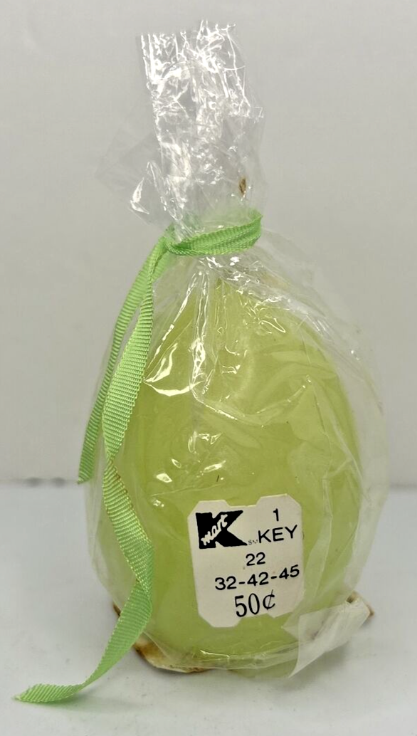 Vintage KMart Decorative Green Easter Egg Candle New in Packaging 2.5