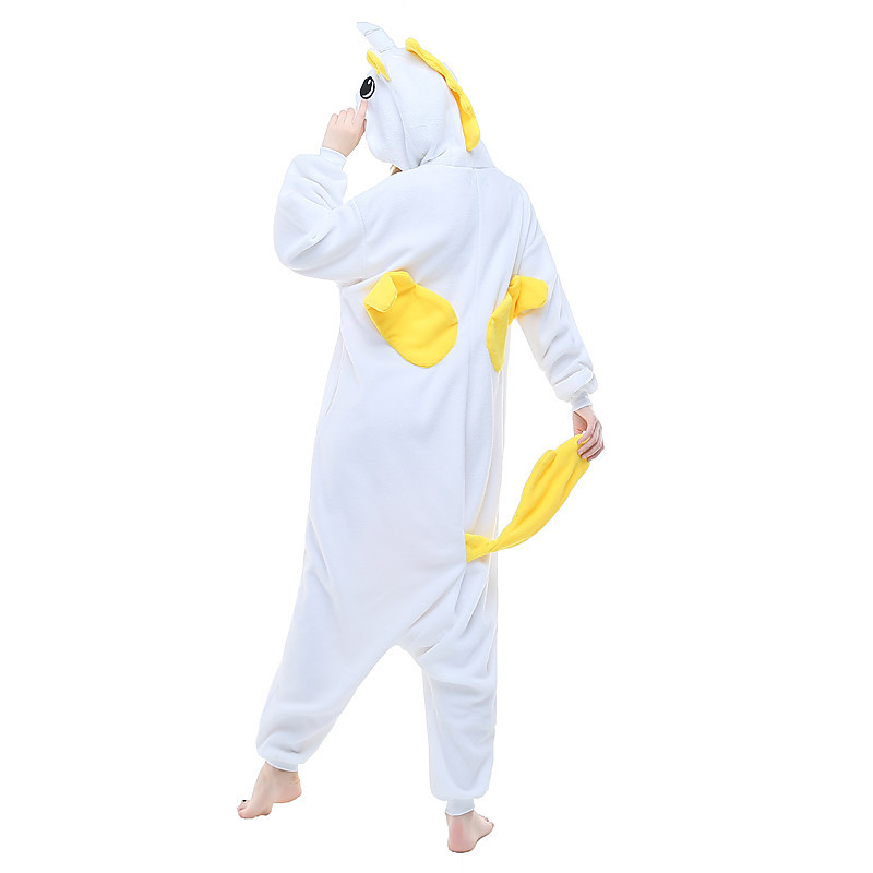 Adults' Kigurumi Pajamas Unicorn Polar Fleece Yellow Cosplay Animal Sleepwear