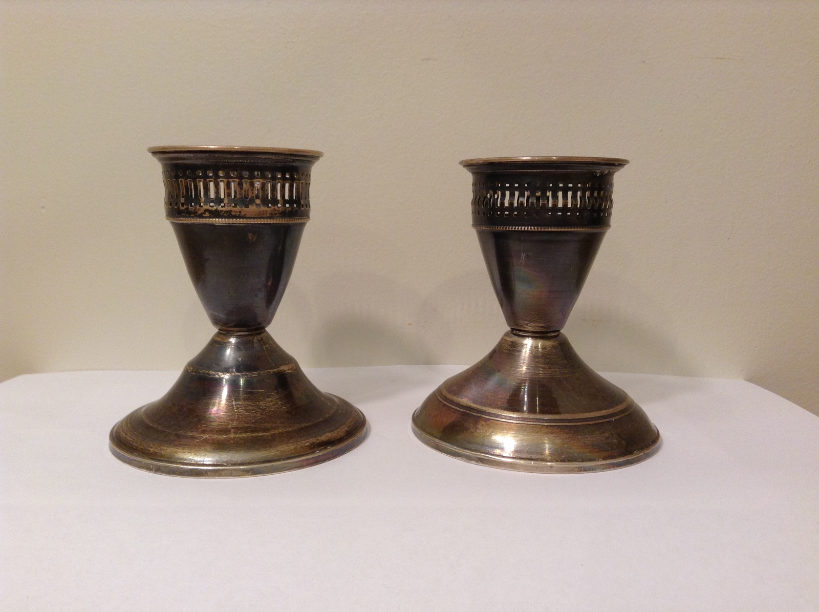 Vintage Duchin Creation Sterling Silver Pair of Candle Stick Holders