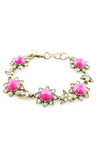 J Crew Hot Pink Jewel Flower Rhinestone Bracelet - $6.00