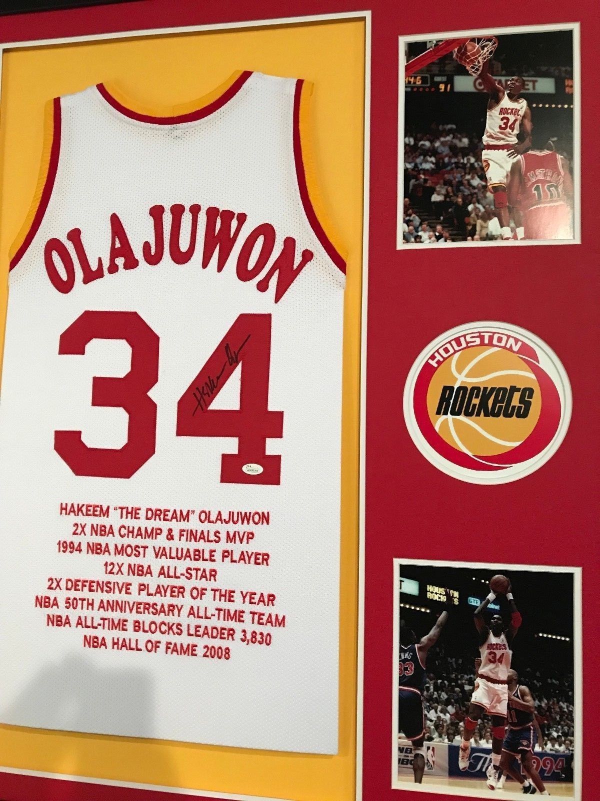 hakeem olajuwon autographed jersey