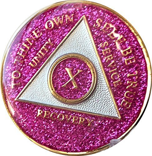 8 Year AA Founders Purple Tri-Plate Medallion Bill /& Bob Sobriety Chip Eight