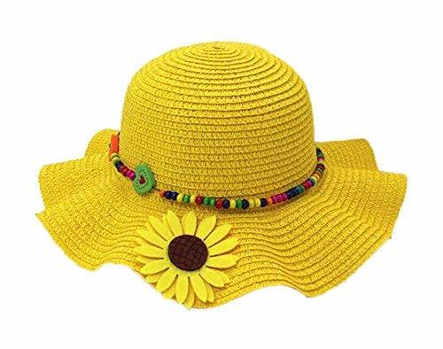 PANDA SUPERSTORE Beautiful Summer Straw Beach Sunflower Yellow Girl Hat
