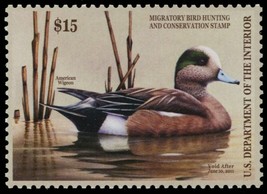 RW77, 2011 $15 Duck American Wigeon Federal Duck Stamp Mint VF NH - Stuart Katz - $34.95