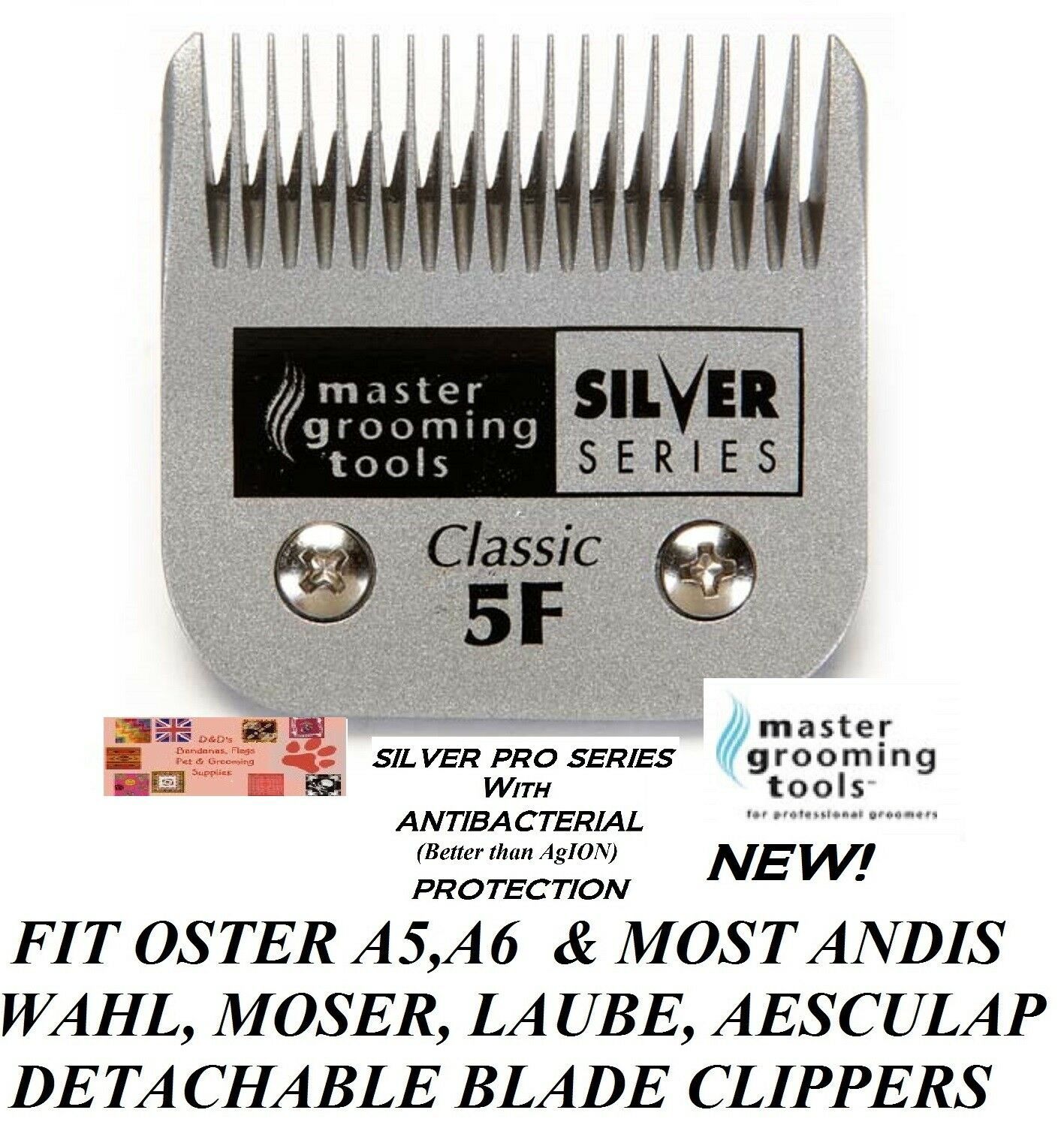 PRO Pet Grooming SILVER 5F 5FC BLADE Fit Oster A5 A6,Many Andis,Wahl Clippers