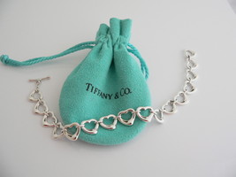 Tiffany &amp; Co Silver Open Heart Link Bracelet Bangle Gift Love Pouch - $748.00