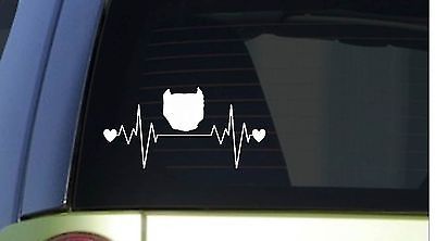 Bully head heartbeat lifeline *I189* 8 wide Sticker decal pitbull pit bull