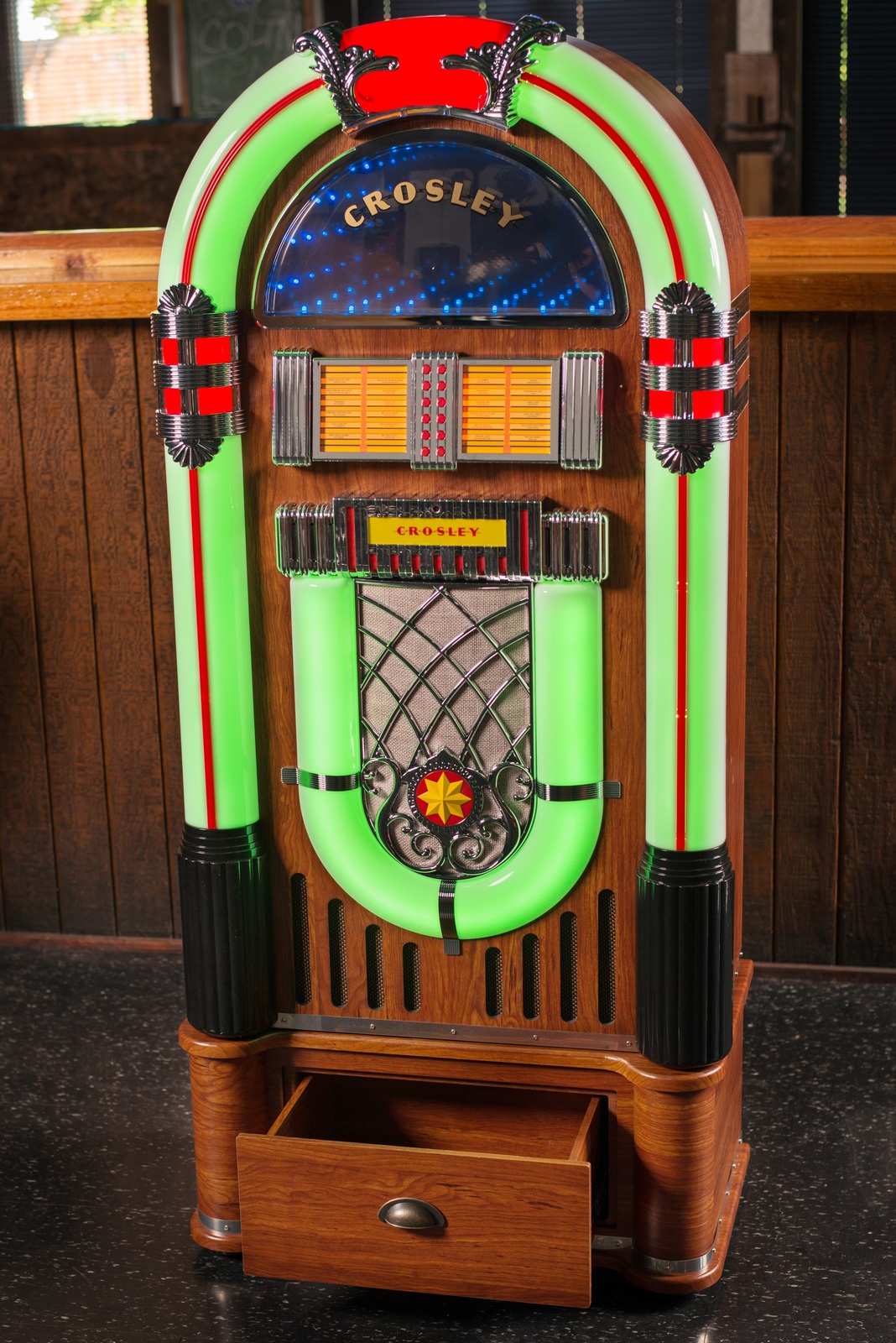 Crosley Digital LED Jukebox with Bluetooth Color Changing Cd am/fm
