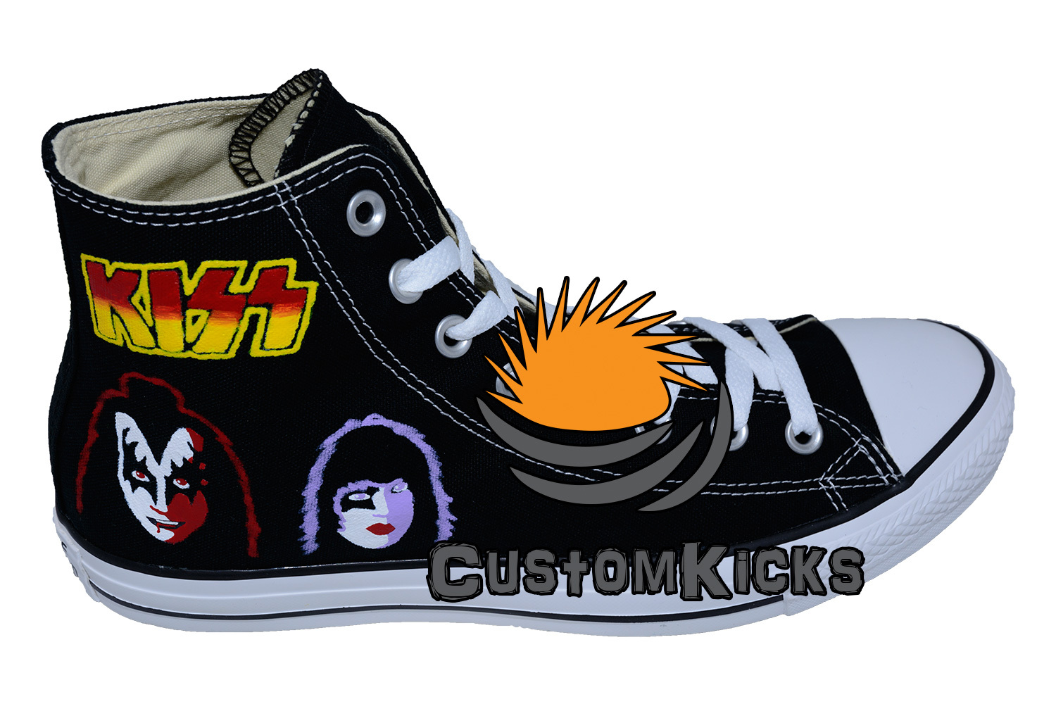 Painted converse sneakers, KISS, KISS shoes, Custom Handpainted shoes
