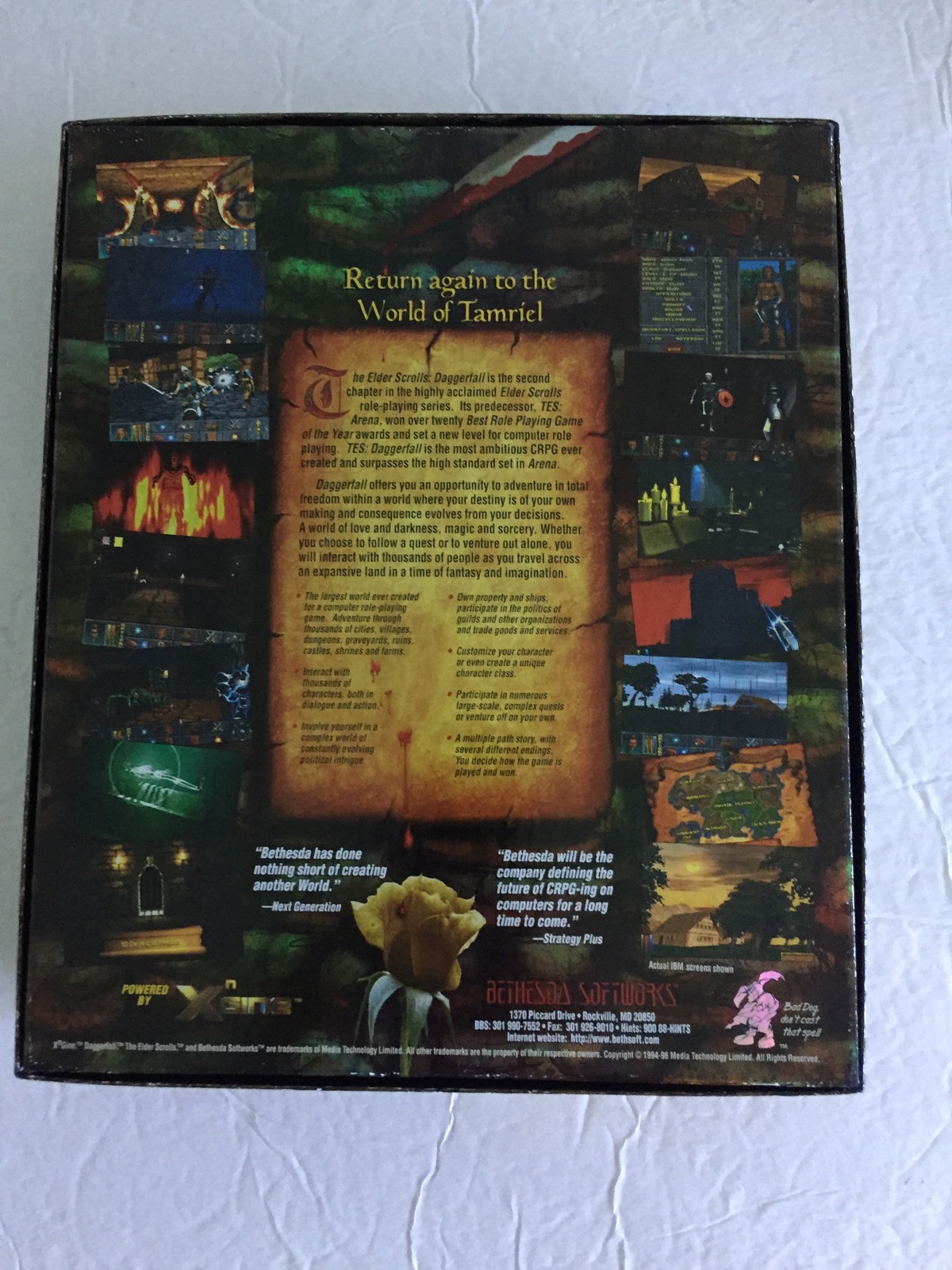 Elder Scrolls Daggerfall CLASSIC Vintage & RARE PC Big Box Holographic ...