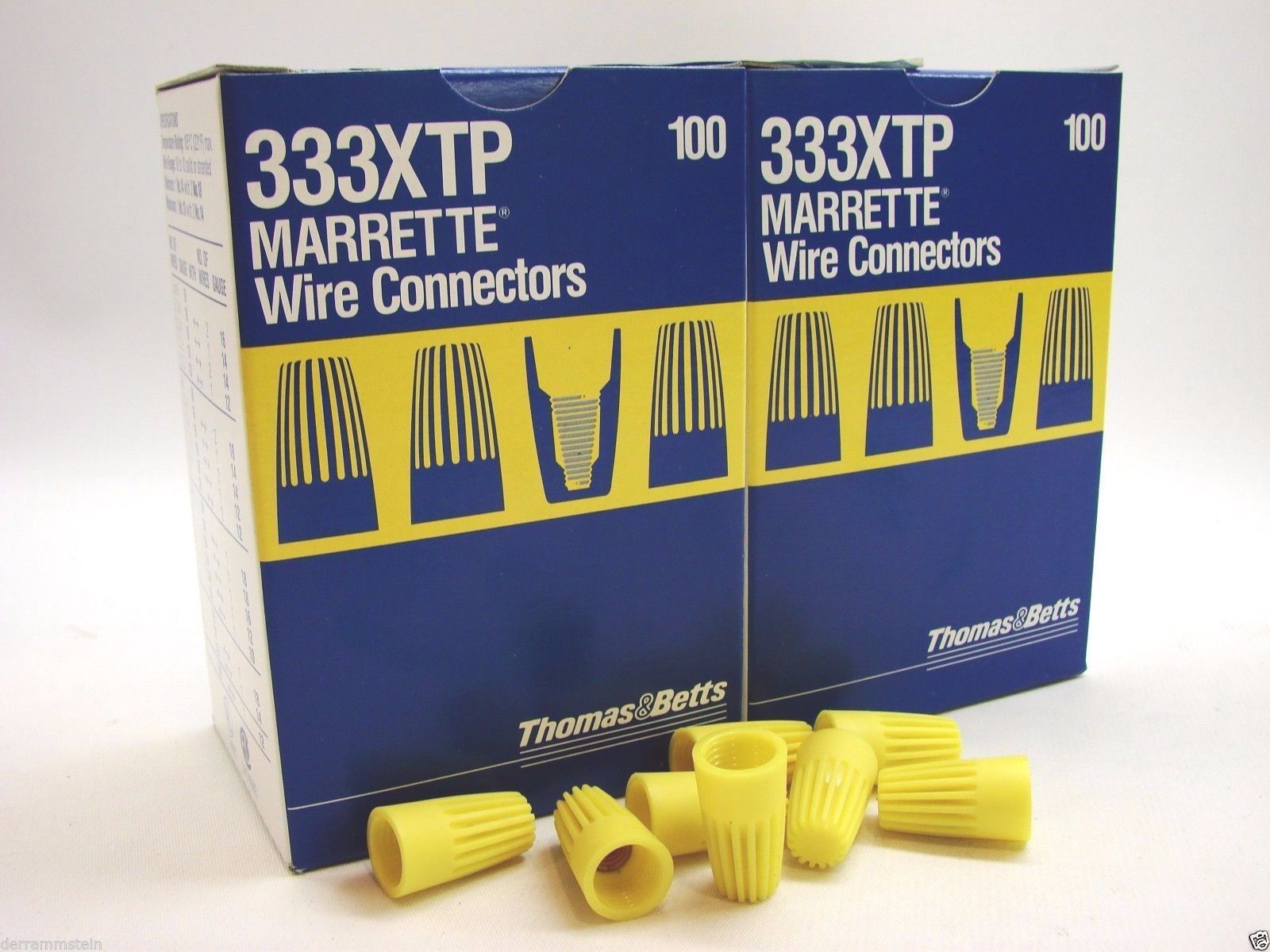 2Boxes (200) Thomas & Betts Marrette 333XTP Yellow Wire Connectors