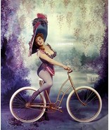 MARILYN MONROE PIN-UP SEXY VICTORIAN HAT RIDING A BICYCLE + TREE HUGGING... - £7.41 GBP