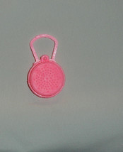 Vintage doll accessory round hatbox styl purse pink textured finish for ... - $7.99