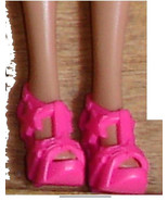 Barbie doll shoes contemporary superstar pink spike heels vintage Mattel t strap - $8.99